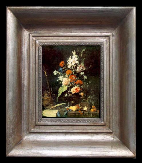 framed  Jan Davidsz. de Heem Flower Still-life with Crucifix and Skull, Ta077-2